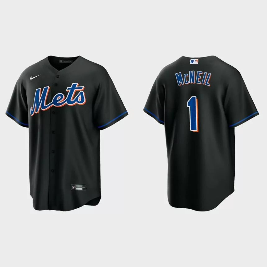 New York Mets Jeff McNeil Replica Alternate Jersey – Black