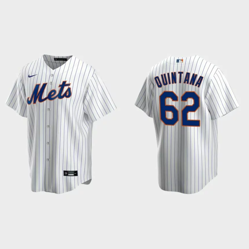New York Mets Jose Quintana Replica Home Jersey – White