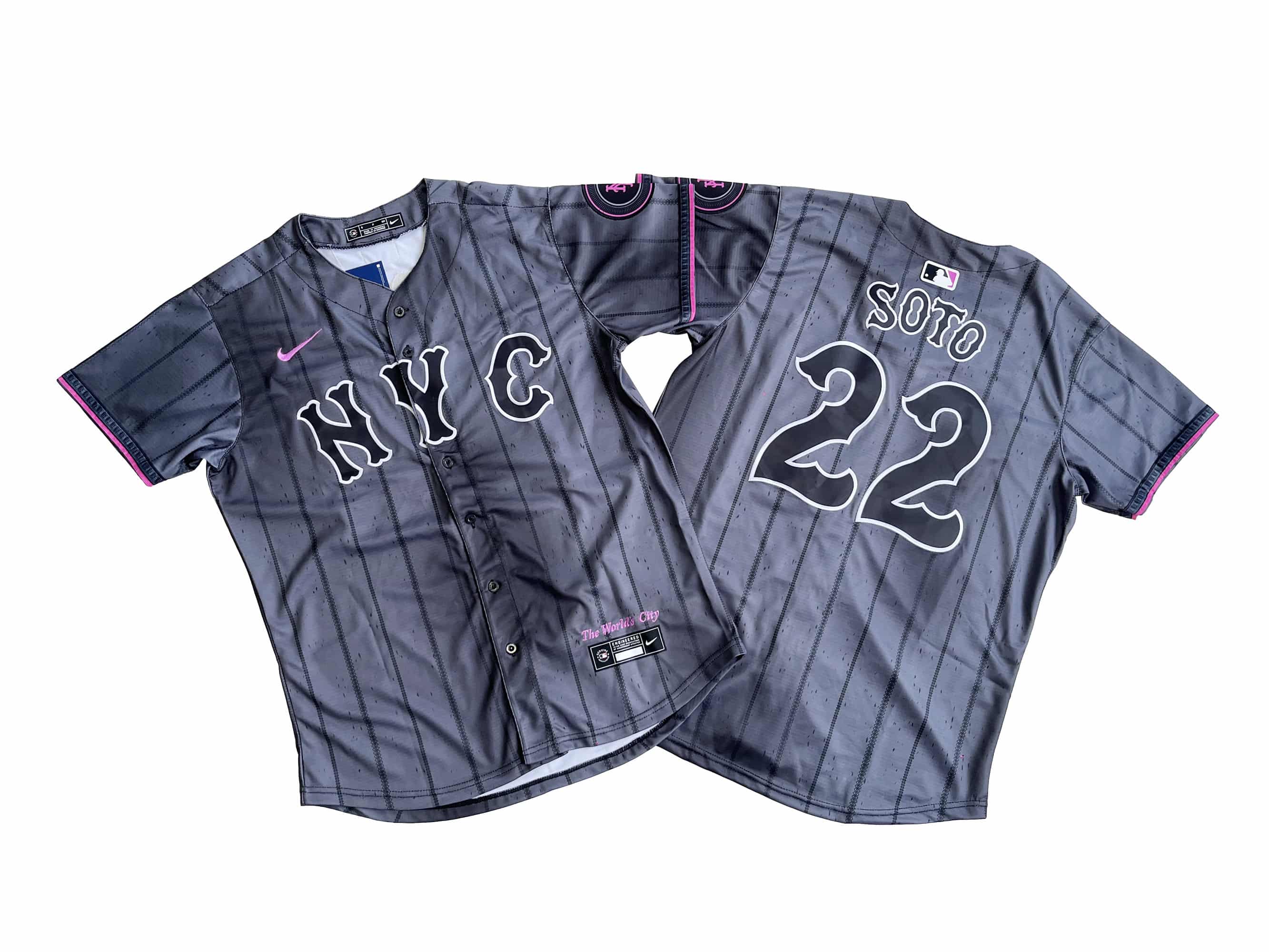 New York Mets Juan Soto 22# Nike Graphite 2024 City Connect Limited Player Jersey