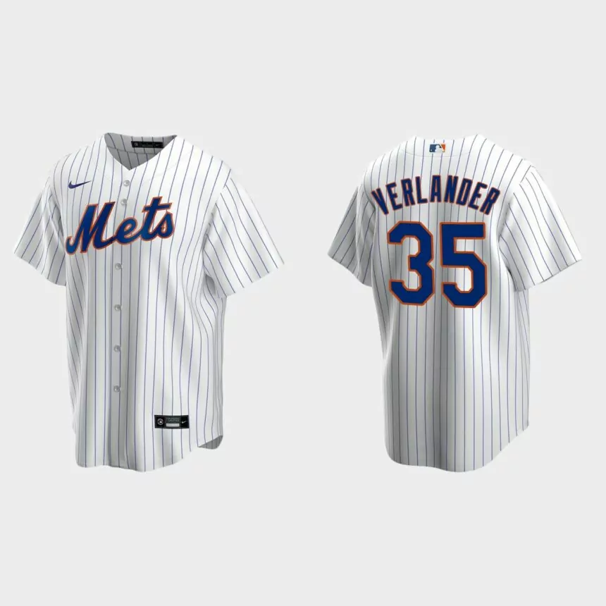 New York Mets Justin Verlander Replica Home Jersey – White