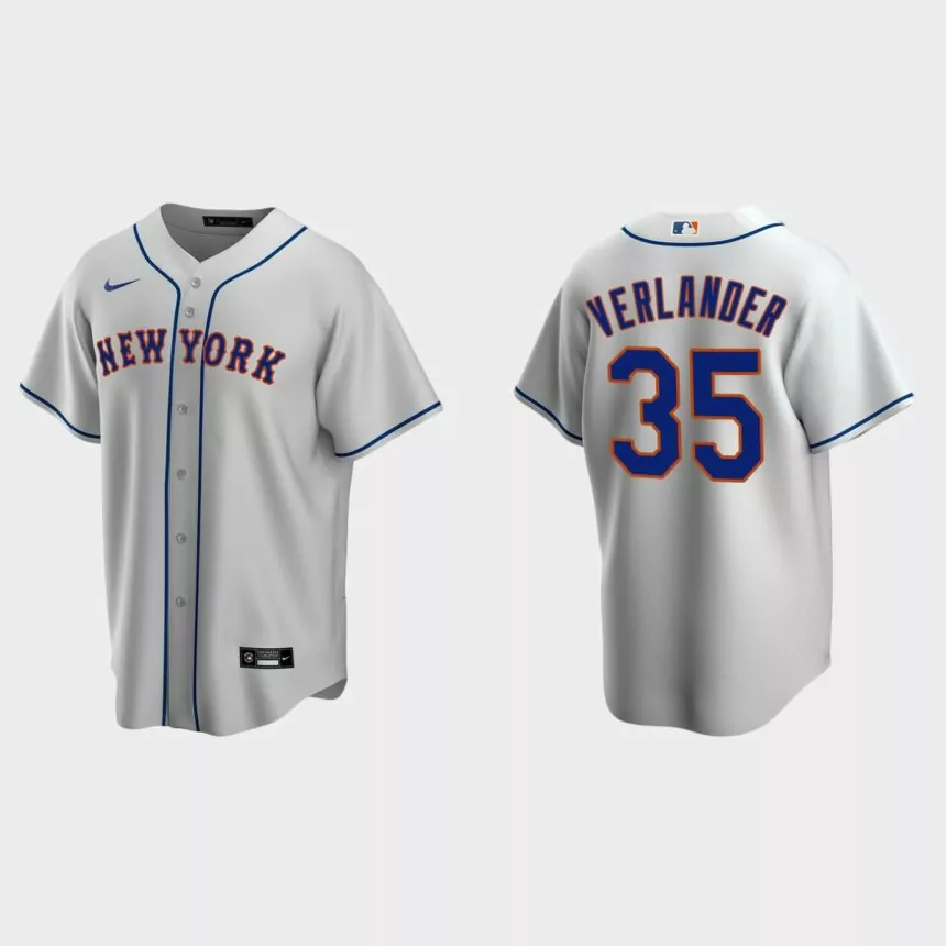 New York Mets Justin Verlander Replica Road Jersey – Gray