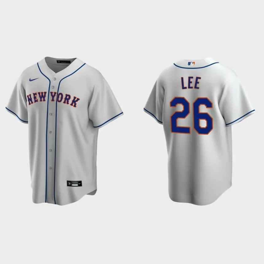 New York Mets Khalil Lee Replica Road Jersey – Gray