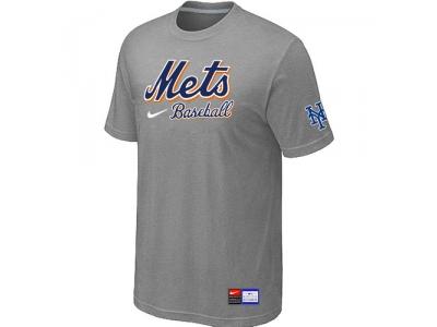 New York Mets L.Grey NEW Short Sleeve Practice T-Shirt