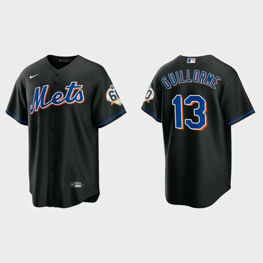 New York Mets Luis Guillorme 60th Anniversary Replica Jersey – Black