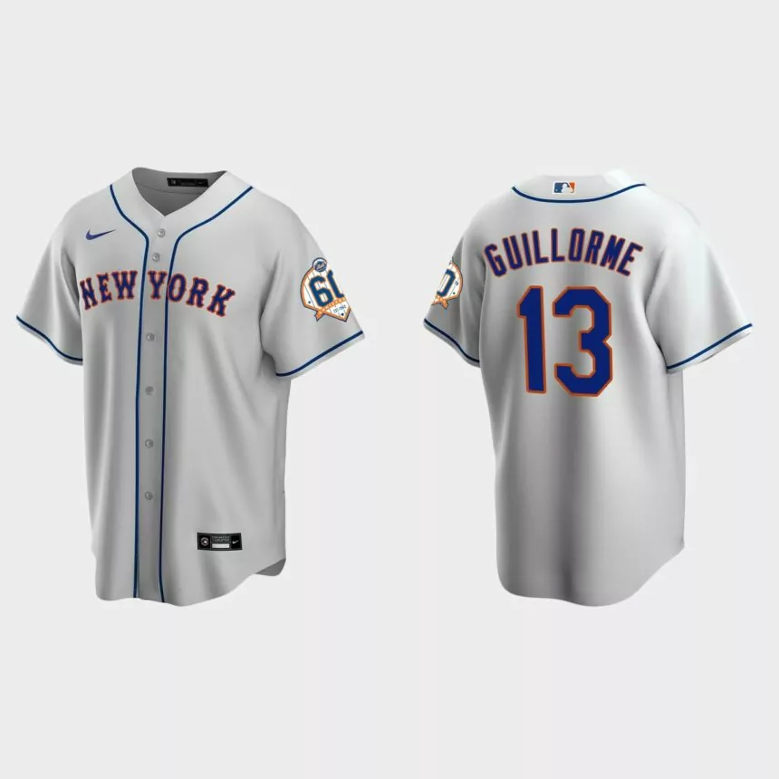 New York Mets Luis Guillorme 60th Anniversary Replica Jersey – Gray