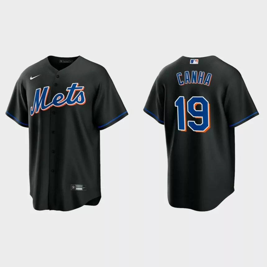 New York Mets Mark Canha Replica Alternate Jersey – Black