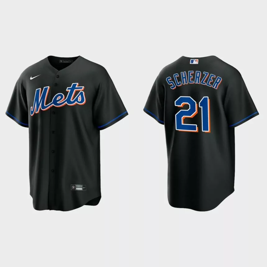 New York Mets Max Scherzer Replica Alternate Jersey – Black