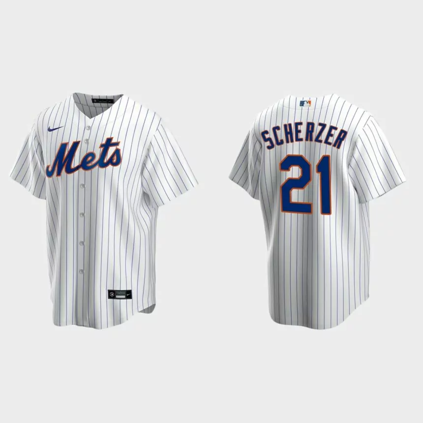New York Mets Max Scherzer Replica Home Jersey – White