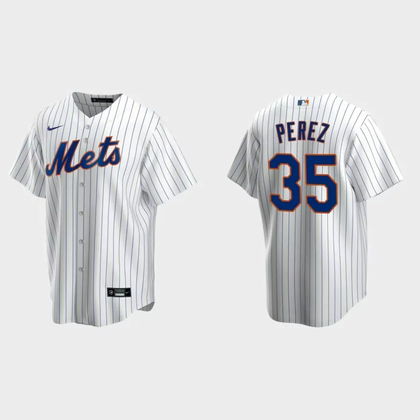 New York Mets Michael Perez Replica Home Jersey – White