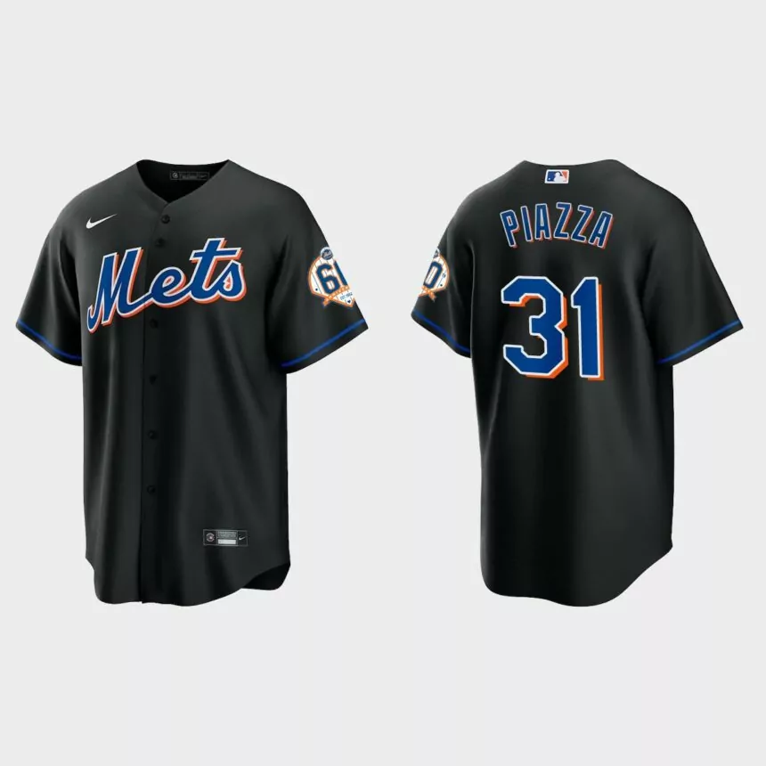 New York Mets Mike Piazza 60th Anniversary Replica Jersey – Black