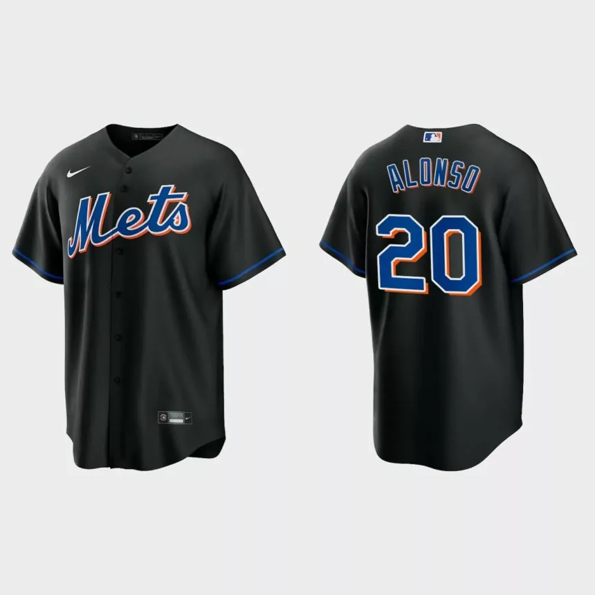 New York Mets Pete Alonso Replica Alternate Jersey – Black