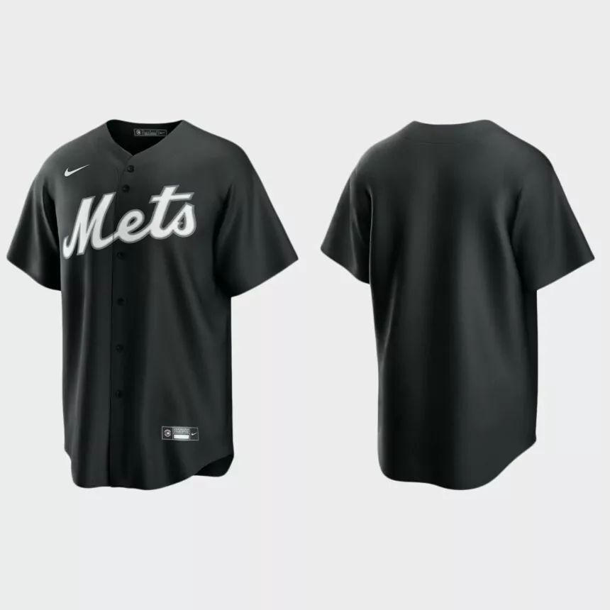 New York Mets Replica Team Jersey – Black White