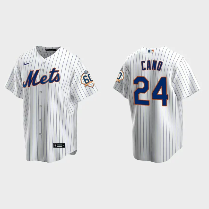 New York Mets Robinson Cano 60th Anniversary Replica Jersey – White