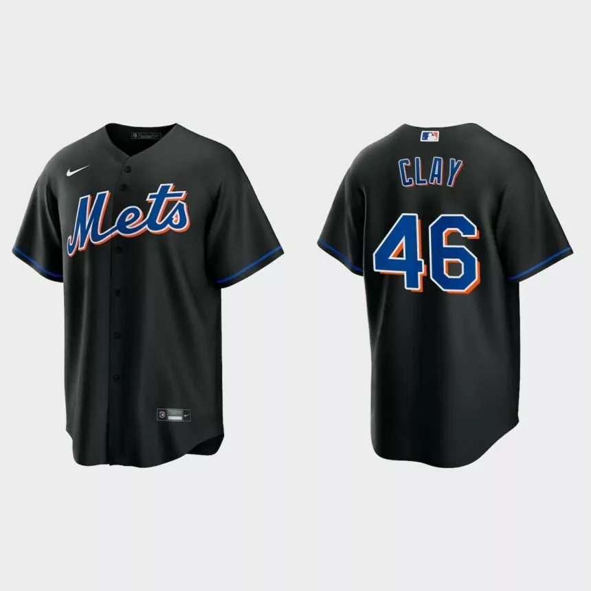 New York Mets Sam Clay Replica Alternate Jersey – Black