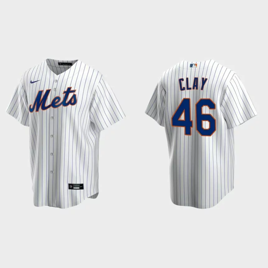 New York Mets Sam Clay Replica Home Jersey – White