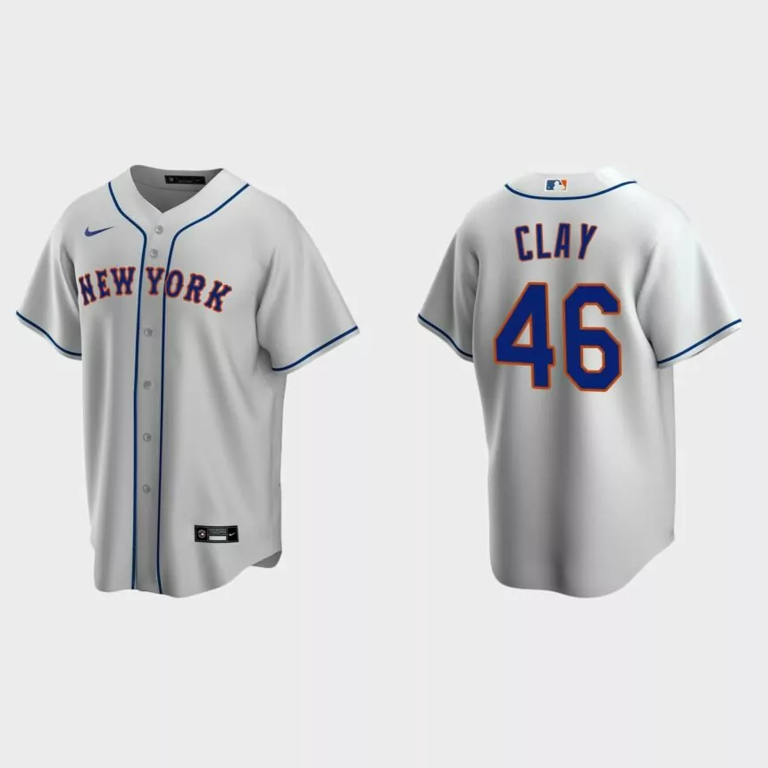 New York Mets Sam Clay Replica Road Jersey – Gray