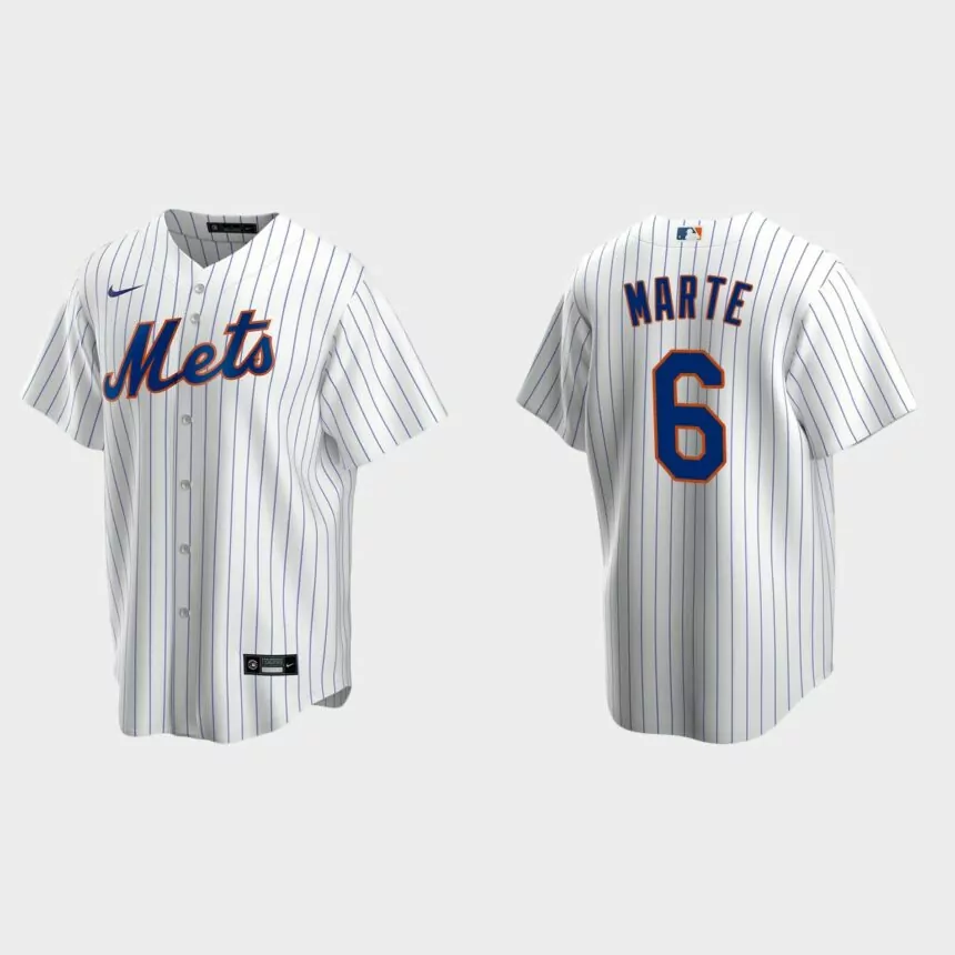 New York Mets Starling Marte Replica Home Jersey – White