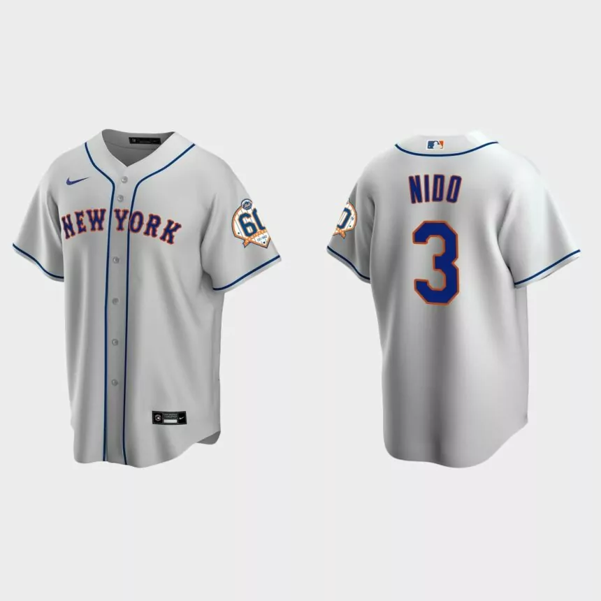 New York Mets Tomas Nido 60th Anniversary Replica Jersey – Gray
