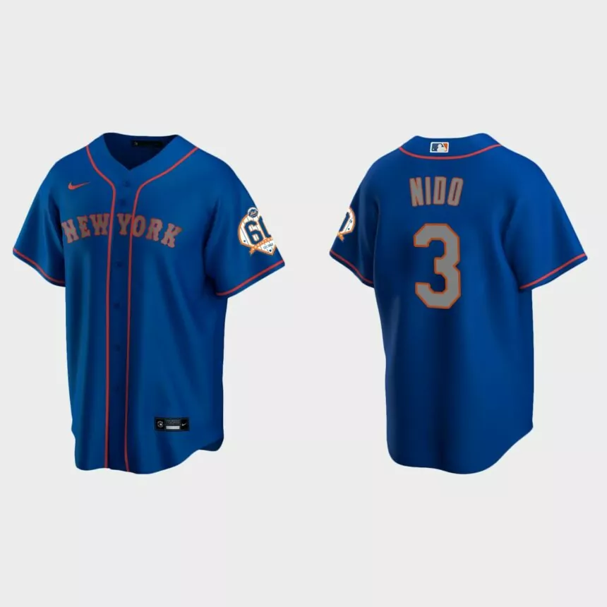 New York Mets Tomas Nido 60th Anniversary Replica Jersey – Royal