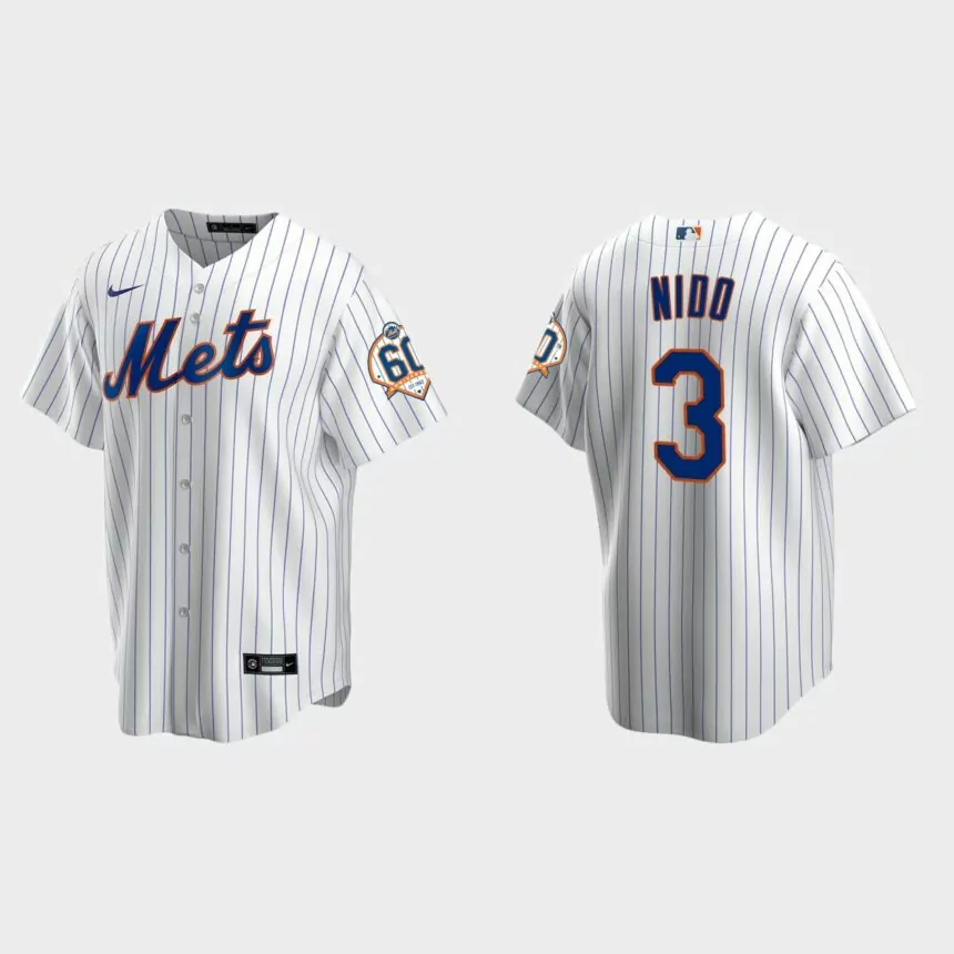 New York Mets Tomas Nido 60th Anniversary Replica Jersey – White