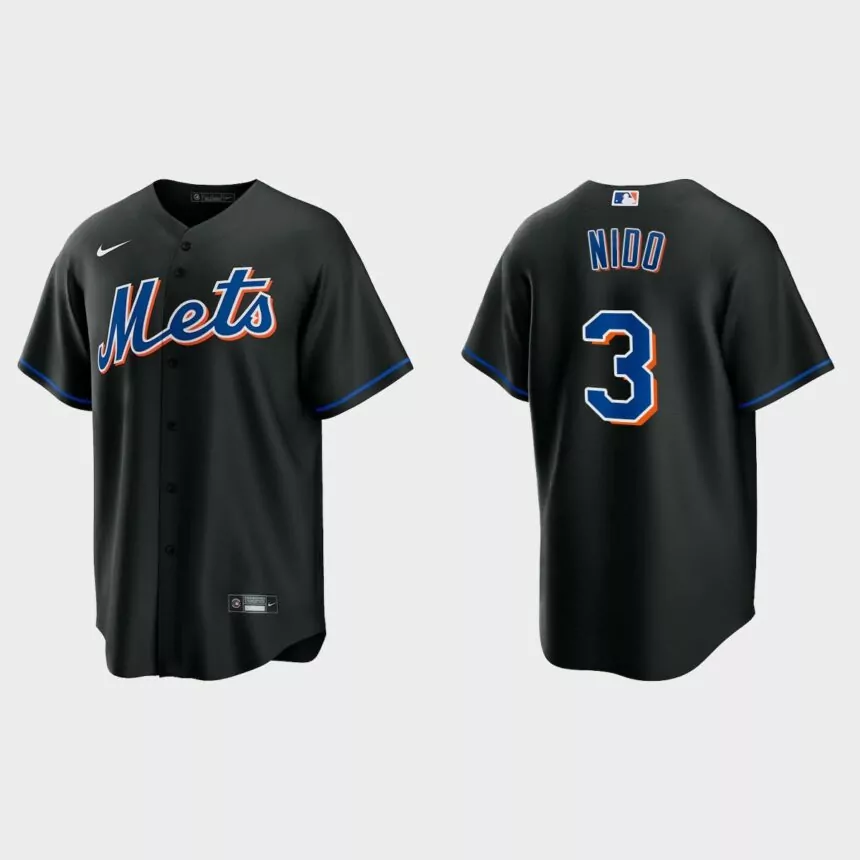 New York Mets Tomas Nido Replica Alternate Jersey – Black