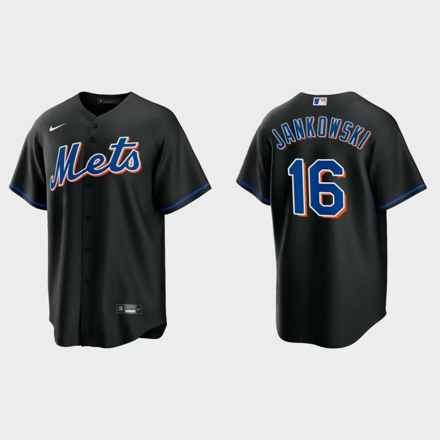 New York Mets Travis Jankowski Replica Alternate Jersey – Black