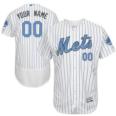 New York Mets White Father's Day Men's Flexbase Customized Jersey