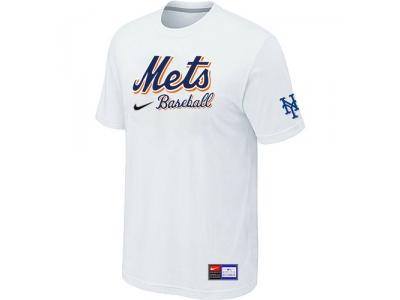 New York Mets White NEW Short Sleeve Practice T-Shirt