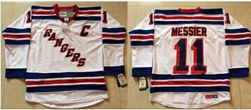 New York Rangers #11 Mark Messier White CCM Throwback Stitched NHL Jersey