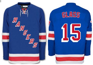 New York Rangers #15 Tanner Glass Blue Stitched NHL Jersey