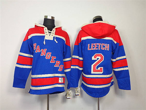 New York Rangers #2 Brian Leetch Blue Old Time Hockey hoodies Stitched