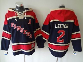 New York Rangers #2 Brian Leetch Navy Blue Sawyer Hooded Sweatshirt Stitched NHL jersey