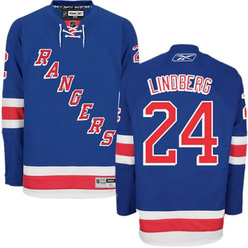 New York Rangers #24 Oscar Lindberg Blue Stitched NHL Jersey