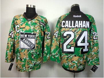 New York Rangers #24 Ryan Callahan Camo Veterans Day Practice NHL Jersey
