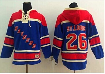New York Rangers #26 Martin St.Louis Blue Sawyer Hooded Sweatshirt Stitched NHL Jersey