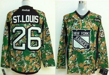 New York Rangers #26 Martin St.Louis Camo Veterans Day Practice Stitched NHL Jersey