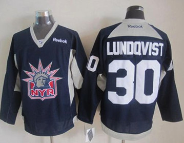 New York Rangers #30 Henrik Lundqvist Navy Blue Practice Stitched NHL Jersey