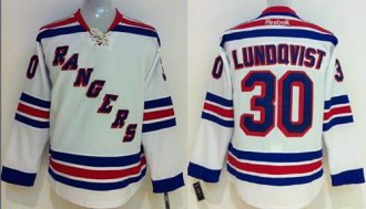 New York Rangers #30 Henrik Lundqvist White Stitched NHL Jersey
