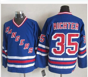 New York Rangers #35 Mike Richter Blue CCM Heroes of Hockey Alumni Stitched NHL Jersey