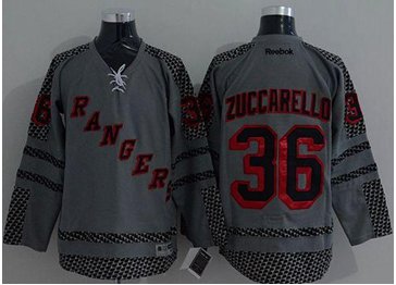 New York Rangers #36 Mats Zuccarello Charcoal Cross Check Fashion Stitched NHL Jersey
