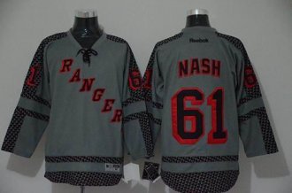 New York Rangers #61 Rick Nash Charcoal Cross Check Fashion Stitched NHL Jersey