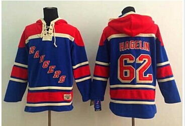 New York Rangers #62 Carl Hagelin Blue Sawyer Hooded Sweatshirt Stitched NHL Jersey