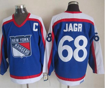 New York Rangers #68 Jaromir Jagr Blue White CCM Throwback Stitched NHL Jersey