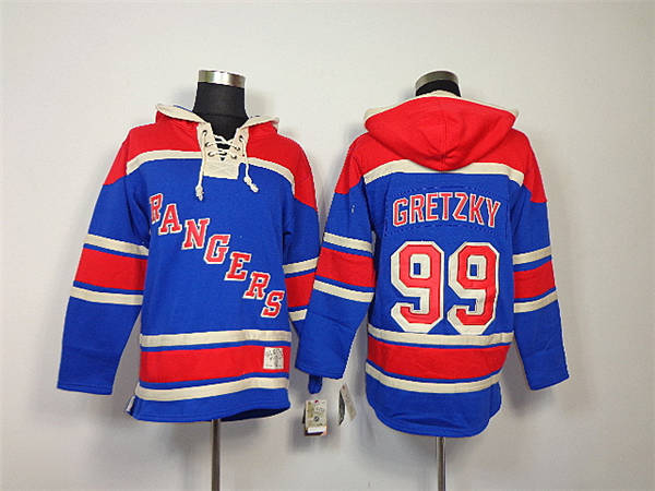 New York Rangers #99 Wayne Gretzky Blue Old Time Hockey hoodies Stitched