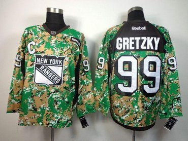 New York Rangers #99 Wayne Gretzky Camo Veterans Day Practice NHL Jersey