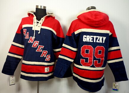 New York Rangers #99 Wayne Gretzky Dark Blue Hoody Stitched