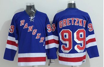 New York Rangers #99 Wayne Gretzky Stitched Blue CCM Throwback NHL Jersey