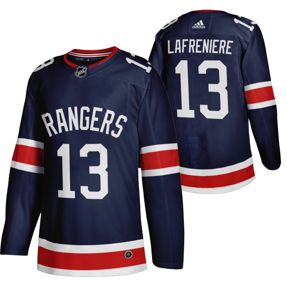 New York Rangers 2021 Reverse Retro Alexis Lafreniere Navy Jersey Authentic