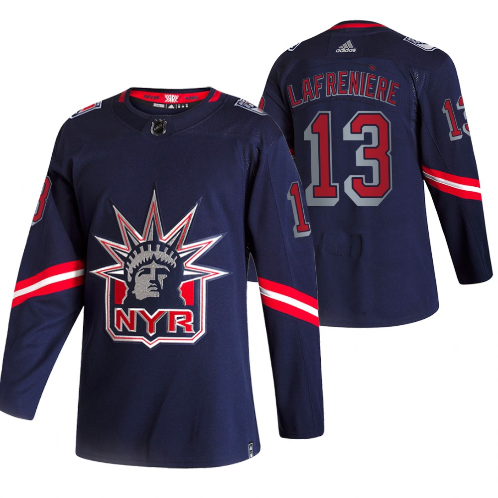 New York Rangers 2021 Reverse Retro Alexis Lafreniere Navy Jersey Special Edition Authentic