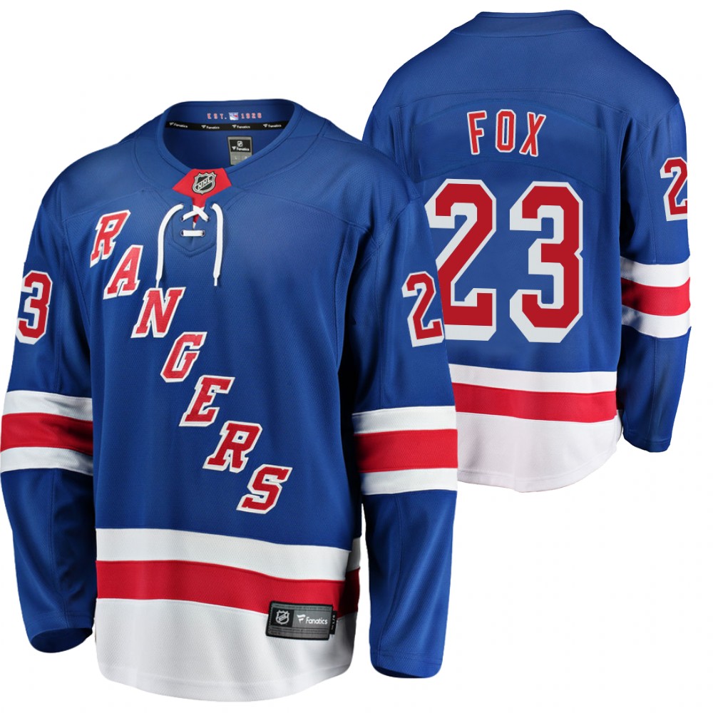 New York Rangers Adam Fox Royal Home Breakaway Player 2020-21 Jersey
